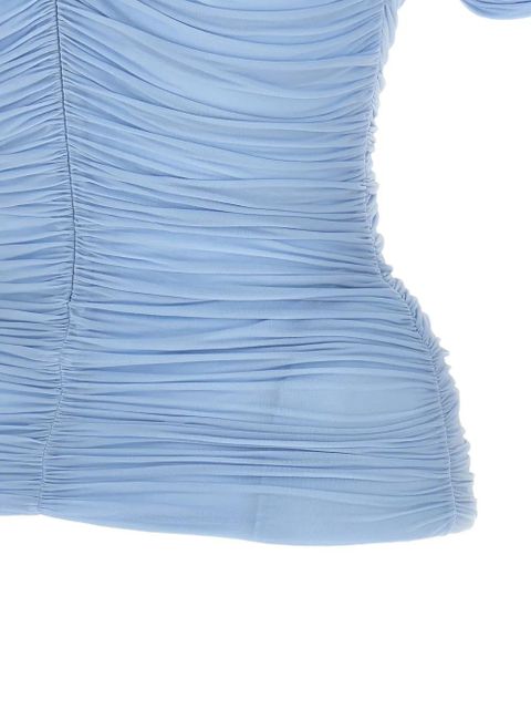 Magda Butrym floral curl silk top - Blue