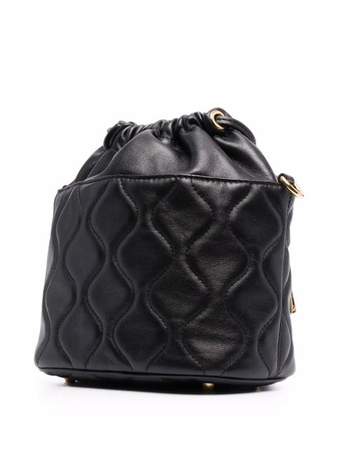Moschino charm-detail bucket bag - Black