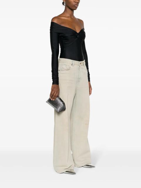 The Attico Midnight rhinestone-embellished clutch bag - Black