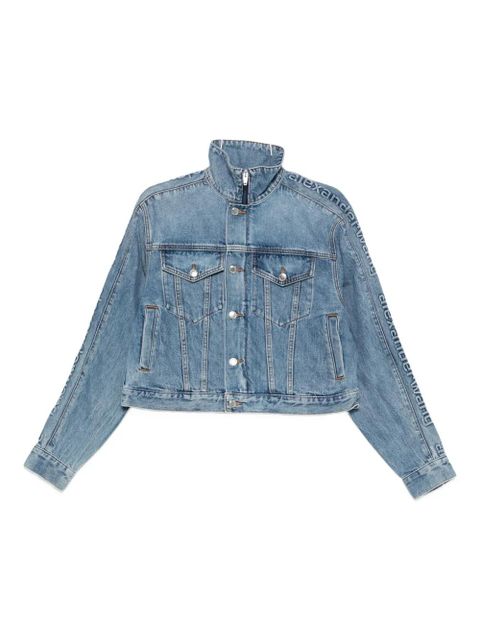 Alexander Wang logo-embossed denim jacket - Blue