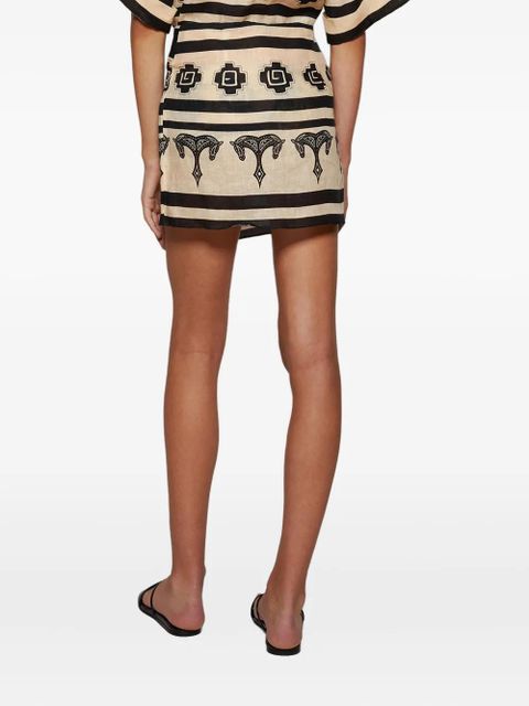 Johanna Ortiz horse-print wrap skirt - Neutrals