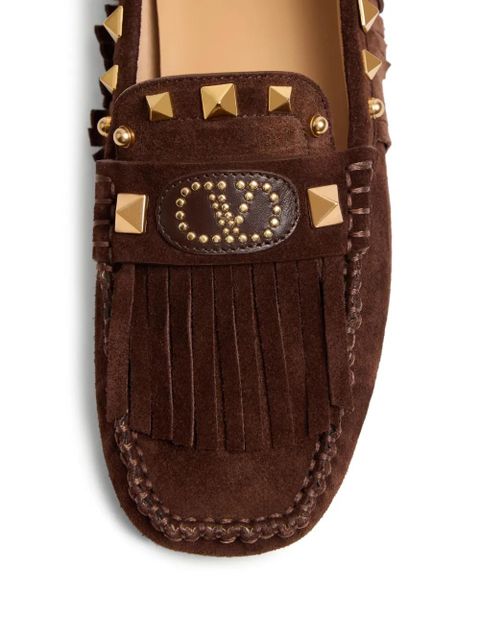 Valentino Garavani Plaster Caster fringed loafers - Brown