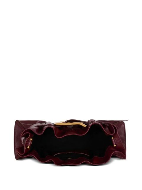 Balmain mini Anthem buckle-embellished calfskin-leather clutch bag - Red