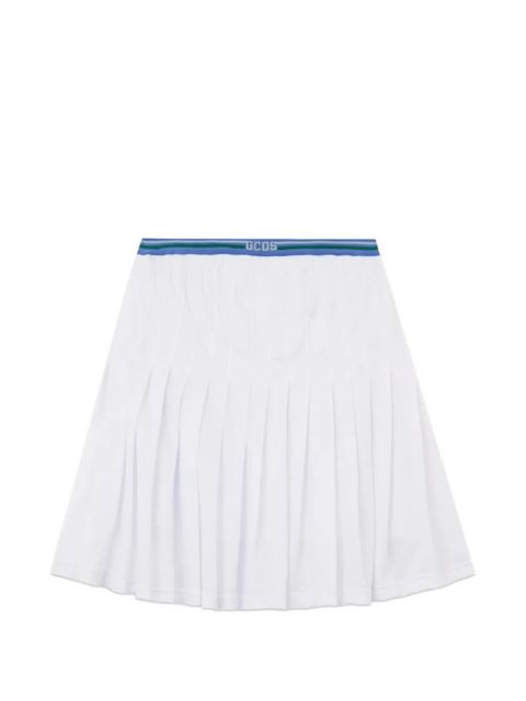 GCDS logo-detail pleated mini skirt - White - zdjęcie produktu nr 1