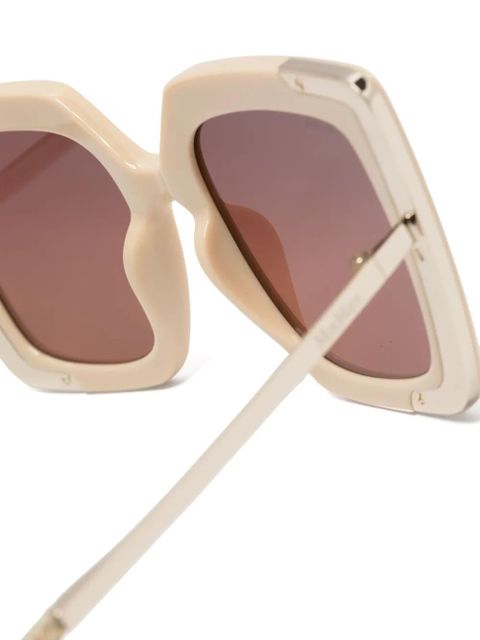 Max Mara Eyewear logo-engraved cat-eye sunglasses - Green