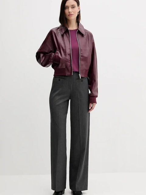 Calvin Klein Jeans kurtka kolor bordowy przejściowa LV047C518G