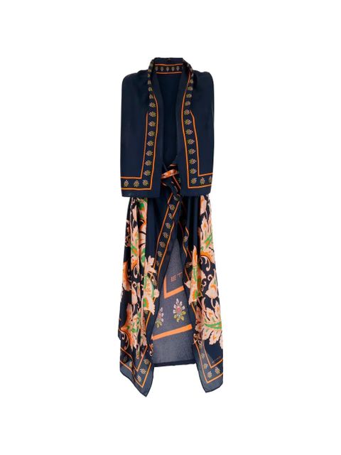 ETRO floral print silk scarf - Blue - zdjęcie produktu nr 1