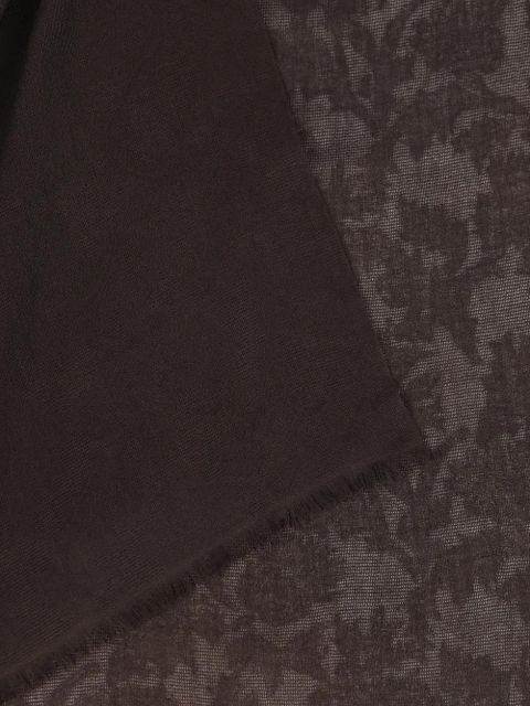 Loro Piana Cardo frayed floral stole - Brown - zdjęcie produktu nr 2