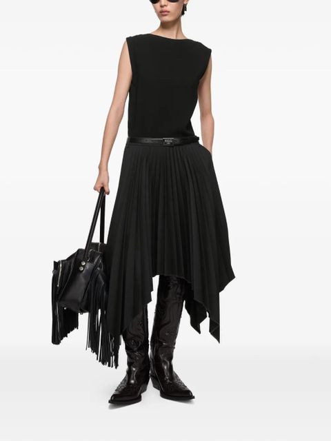 Acne Studios pleated asymmetrical-hem midi dress - Black - zdjęcie produktu nr 2