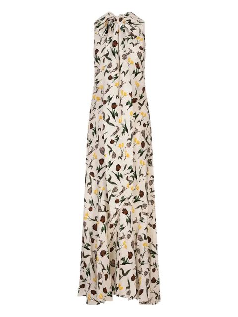 Marni floral tie dress - Neutrals