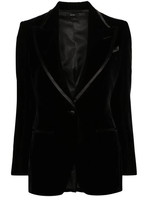 TOM FORD single-breasted velvet blazer - Black - zdjęcie produktu nr 1