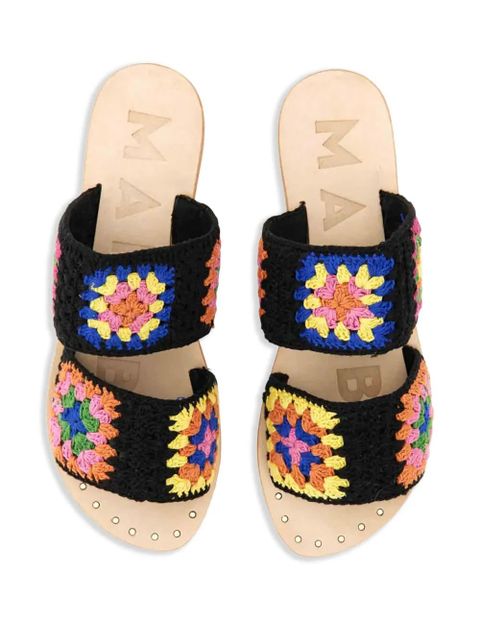 Manebi cotton crochet sandals - Black