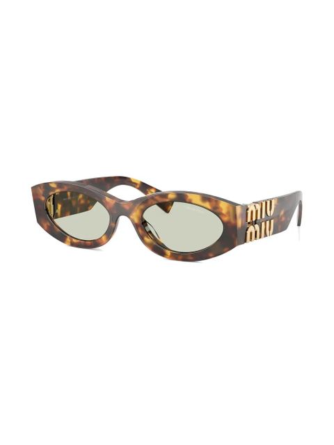 Miu Miu Eyewear logo-lettering sunglasses - Brown - zdjęcie produktu nr 2
