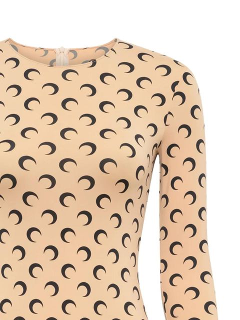 Marine Serre crescent-moon printed playsuit - Neutrals - zdjęcie produktu nr 2