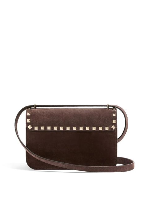 Valentino Garavani Rockstud small shoulder bag in suede - Brown - zdjęcie produktu nr 2