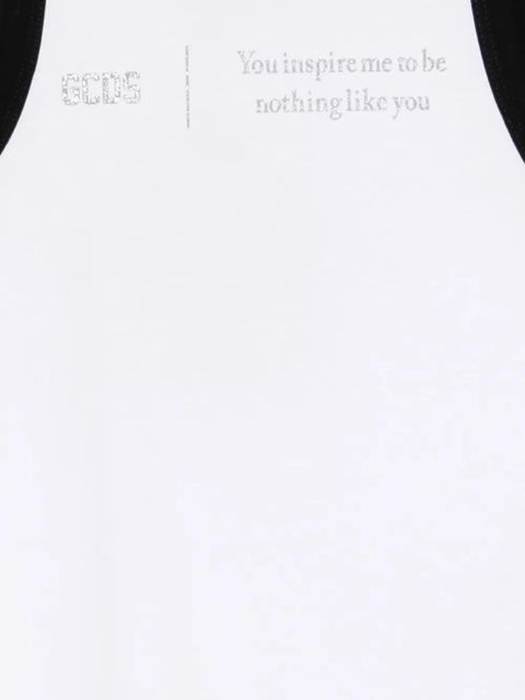 GCDS sleeveless round-neck tank top - White