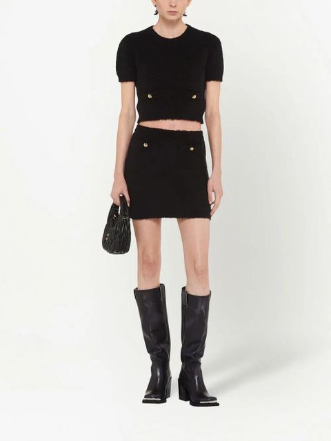 Miu Miu high-waisted bouclé miniskirt - Black - zdjęcie produktu nr 2