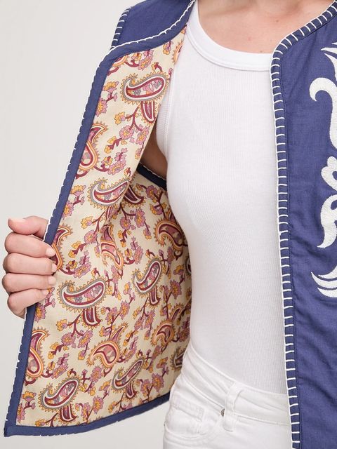 Hoss Intropia kamizelka kolor niebieski niezapinana 5472057