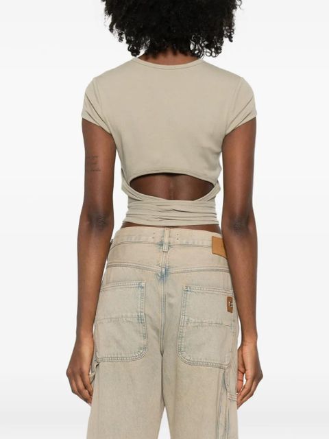 Diesel T-Bunny-Tail tie-detail T-shirt - Neutrals