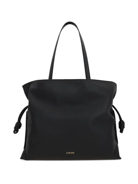 LOEWE large Flamenco knot-detail leather tote bag - Black - zdjęcie produktu nr 1