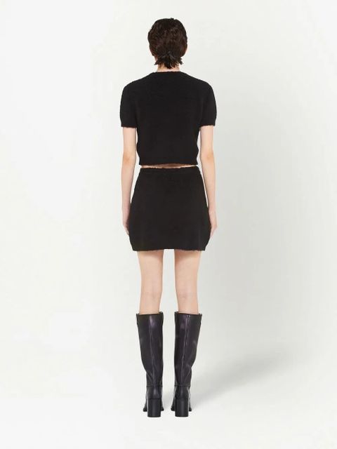 Miu Miu high-waisted bouclé miniskirt - Black