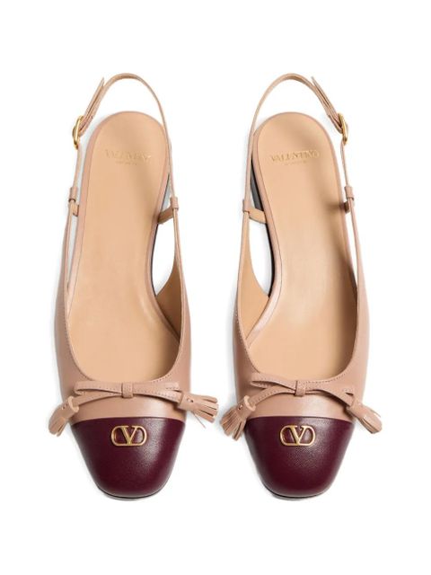 Valentino Garavani Valet Du Roi Kid slingback pumps - Neutrals