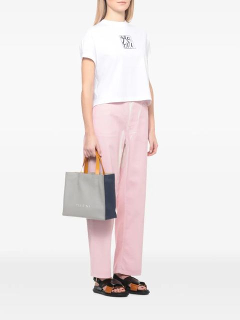 Marni Museo Soft colourblock leather tote bag - Grey - zdjęcie produktu nr 2