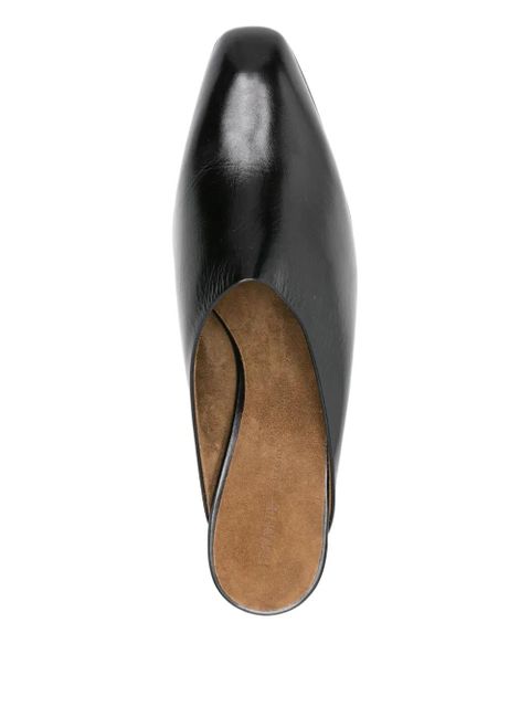 KHAITE square-toe heeled mules - Black