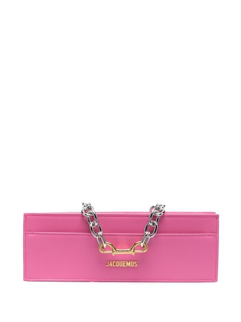 Jacquemus logo-plaque leather tote bag - Pink