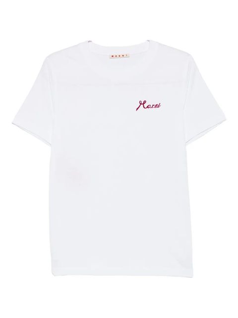Marni logo on the chest cotton T-shirt - White - zdjęcie produktu nr 1