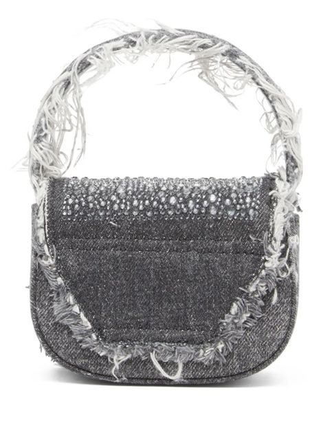 Diesel mini 1DR crystal-embellished shoulder bag - Grey