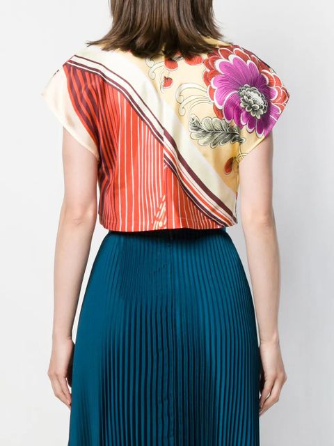 Chloé satin printed crop-top - Neutrals