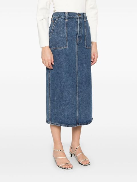 KHAITE Genevieve midi skirt - Blue