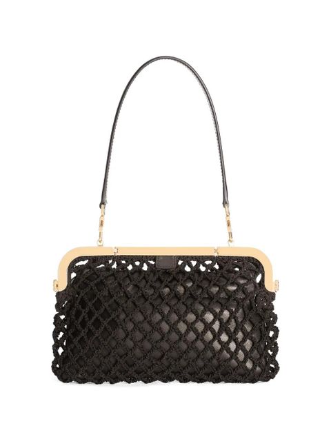 Dolce & Gabbana Amanda handbag in mesh and palmellato calfskin - Black - zdjęcie produktu nr 2