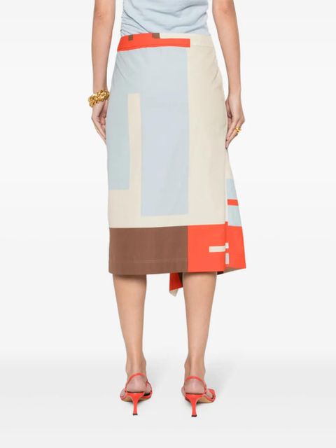 FENDI FF Puzzle-print midi skirt - Neutrals