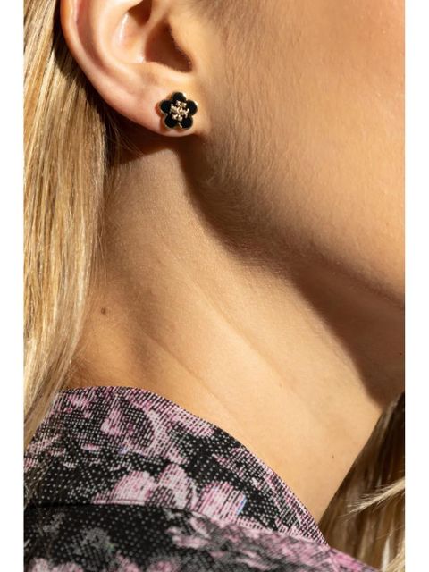 Tory Burch logo-engraved earrings - Black - zdjęcie produktu nr 2