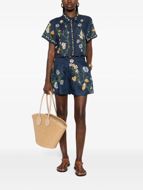 Agua By Agua Bendita Virtuosa floral cropped shirt - Blue - zdjęcie produktu nr 2