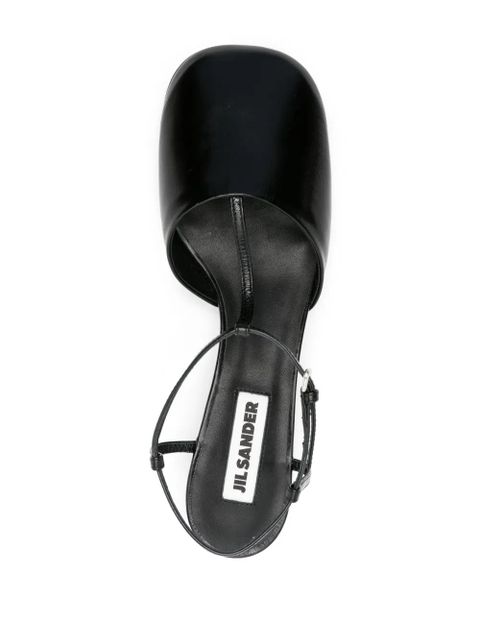 Jil Sander T-bar leather pumps - Black
