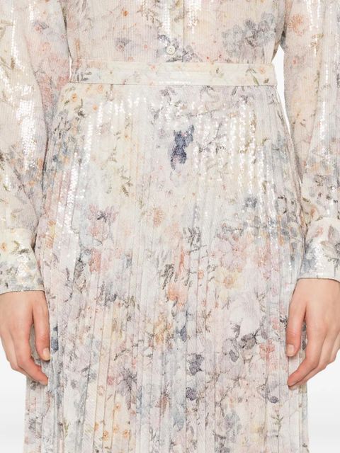 Golden Goose sequin-embellished pleated skirt - Neutrals
