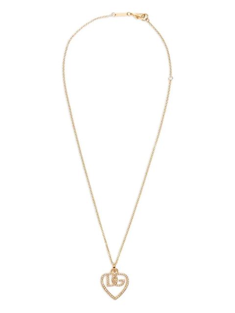Dolce & Gabbana rhinestone-embellished heart-pendant necklace - Gold - zdjęcie produktu nr 1