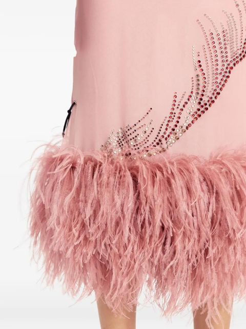 16Arlington Merrow feather embellished midi skirt - Pink