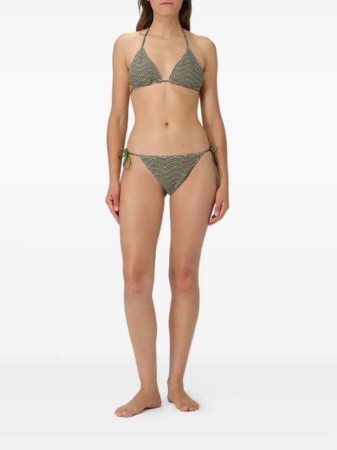 MC2 Saint Barth textured tie-side bikini bottom - Green