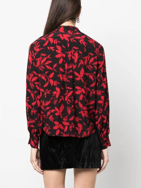Zadig&Voltaire Twina leaf-print long-sleeve shirt - Black