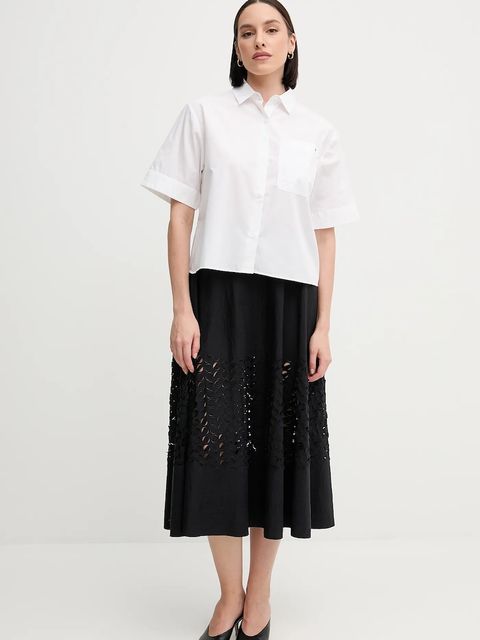 Sandro Ferrone spódnica kolor czarny midi rozkloszowana S18XBERAKO - zdjęcie produktu nr 2