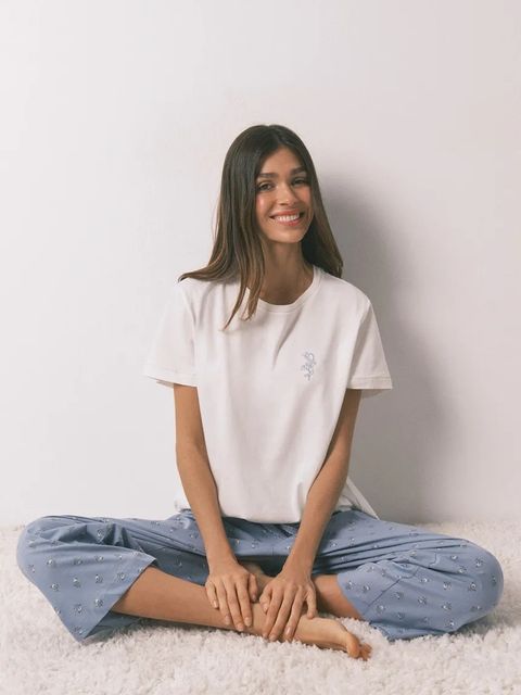 women'secret piżama bawełniana damska kolor beżowy bawełniana 3592467