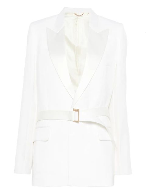 Victoria Beckham belted lapel blazer - White - zdjęcie produktu nr 1