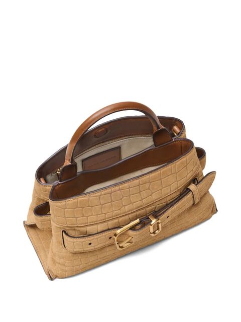 Marc Jacobs small The Suede Croc Dakota tote bag - Brown