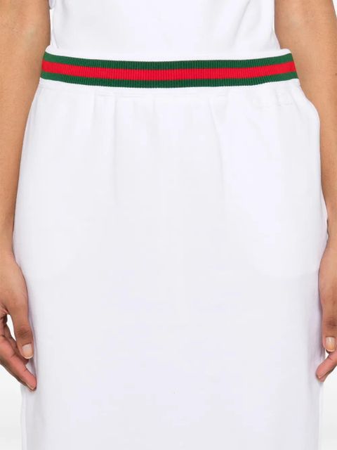 Gucci Web-stripe midi skirt - White