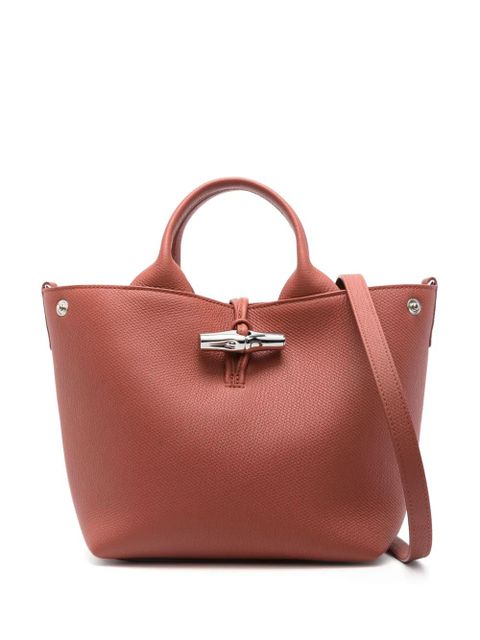 Longchamp small Le Roseau leather tote bag - Red - zdjęcie produktu nr 1