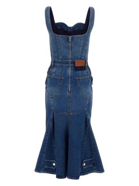 Alexander McQueen Kickback denim midi dress - Blue - zdjęcie produktu nr 2